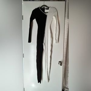 Black and white naked wardrobe body suit